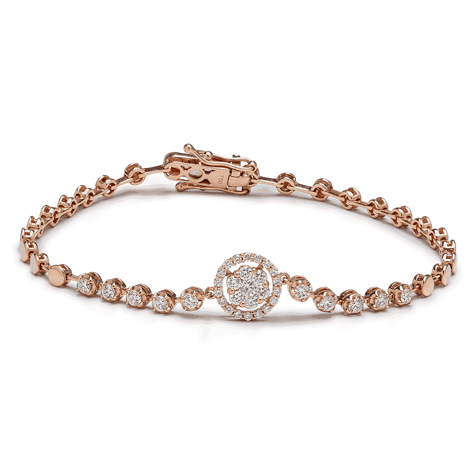 American Diamond | Fancy | Rose Gold Bracelet — Saaj