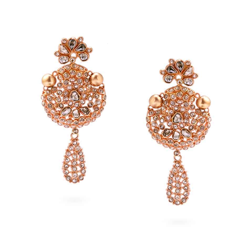 Anusha 22ct Uncut Polki Diamond Earrings 22527 - Anusha 22ct Uncut Polki Diamond Earrings