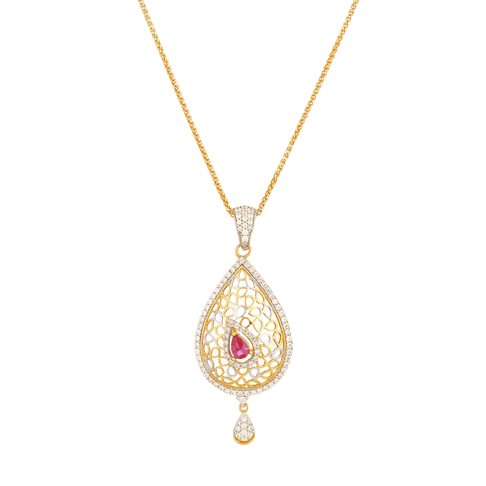 22ct Gold CZ Pendant - 22ct Gold CZ Pendant