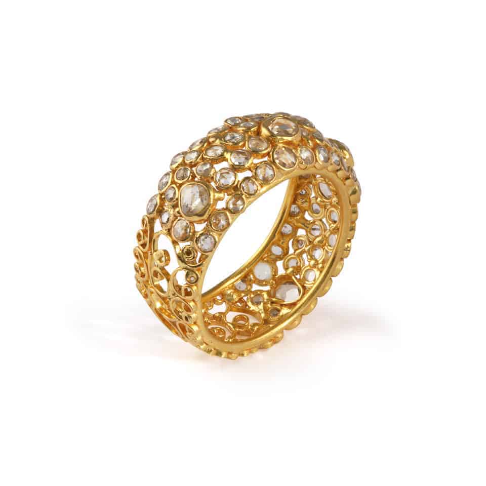 Diya 22ct Gold Rosecut Polki Diamond Ring - £1295.00 (SKU:24228)