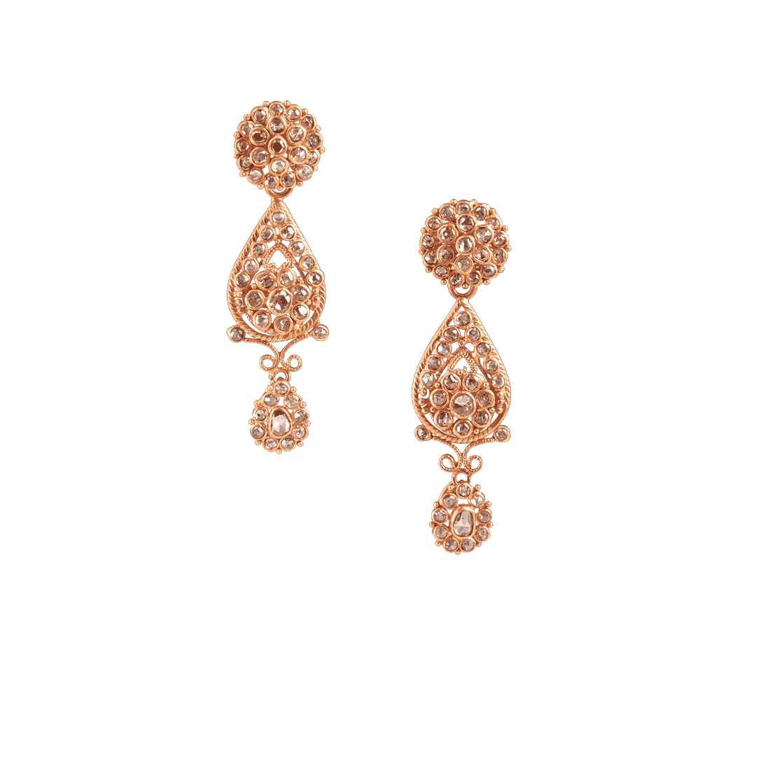 Anusha 22ct Uncut Polki Diamond Earrings 21540 - Anusha 22ct Uncut Polki Diamond Earrings