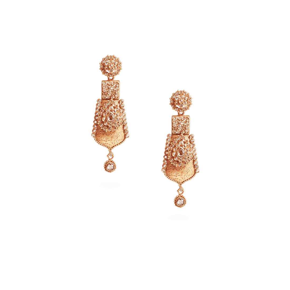 Anusha 22ct Uncut Polki Diamond Earrings 22169 - Anusha 22ct Uncut Polki Diamond Earrings