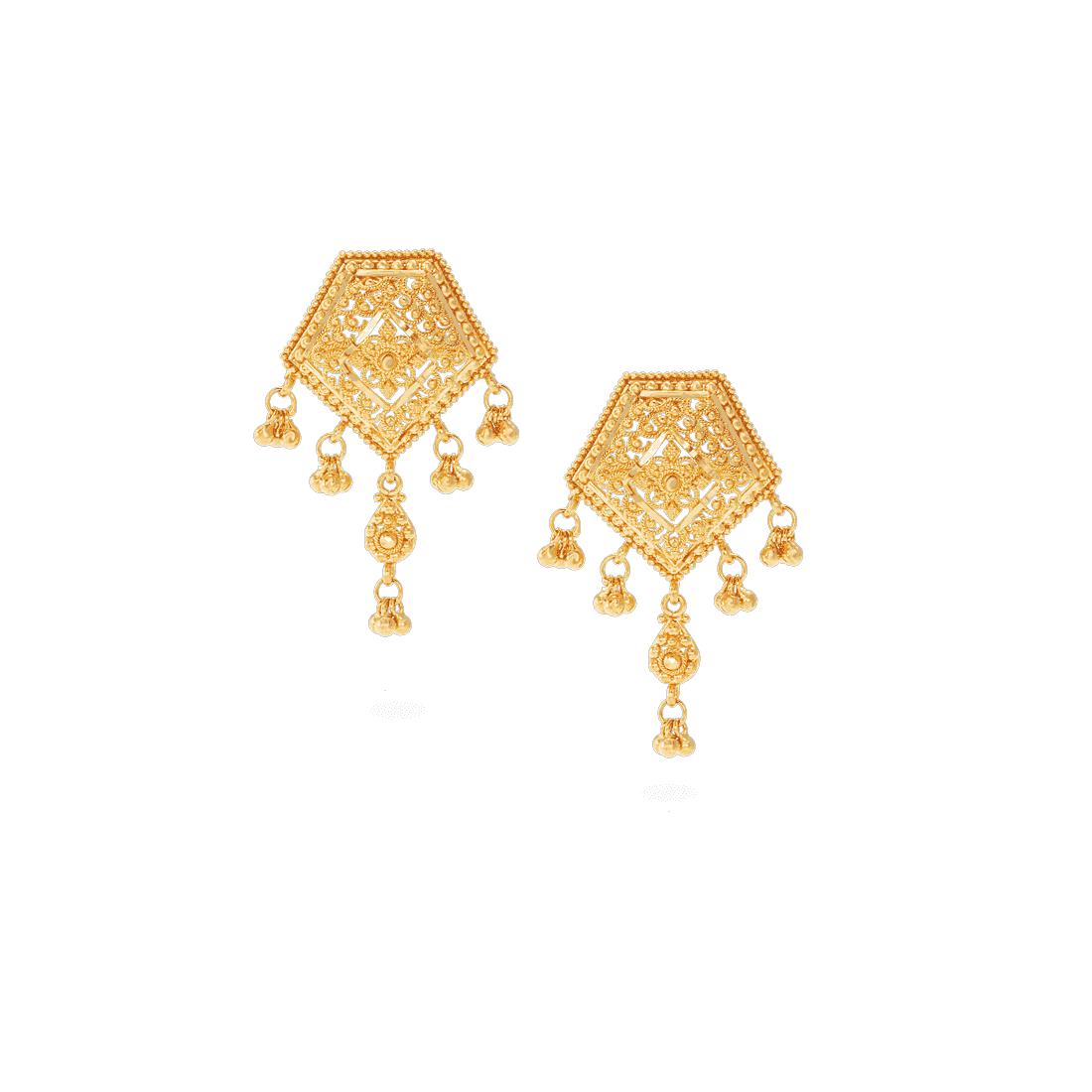 Jali 22ct Gold Filigree Earrings 22499 - Jali 22ct Gold Filigree Earrings