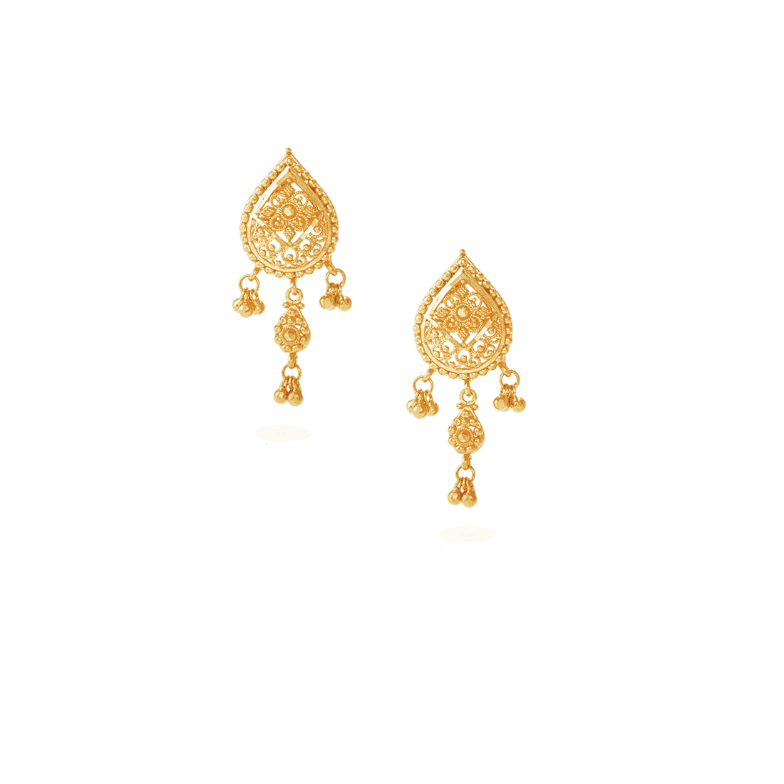 Jali 22ct Gold Filigree Earrings 22502E - Jali 22ct Gold Filigree Earrings