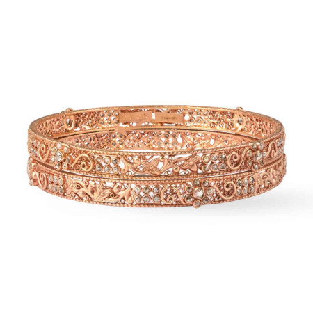 22ct Gold Uncut Polki Diamond Bangle | Anusha Collection | Size 2.6