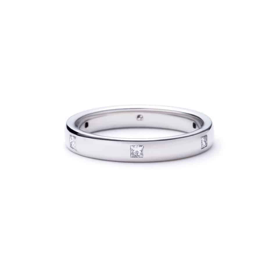 Brown and Newirth Wedding Ring With Princess Cut Diamond D045 - Brown and Newirth Wedding Ring With Princess Cut Diamond