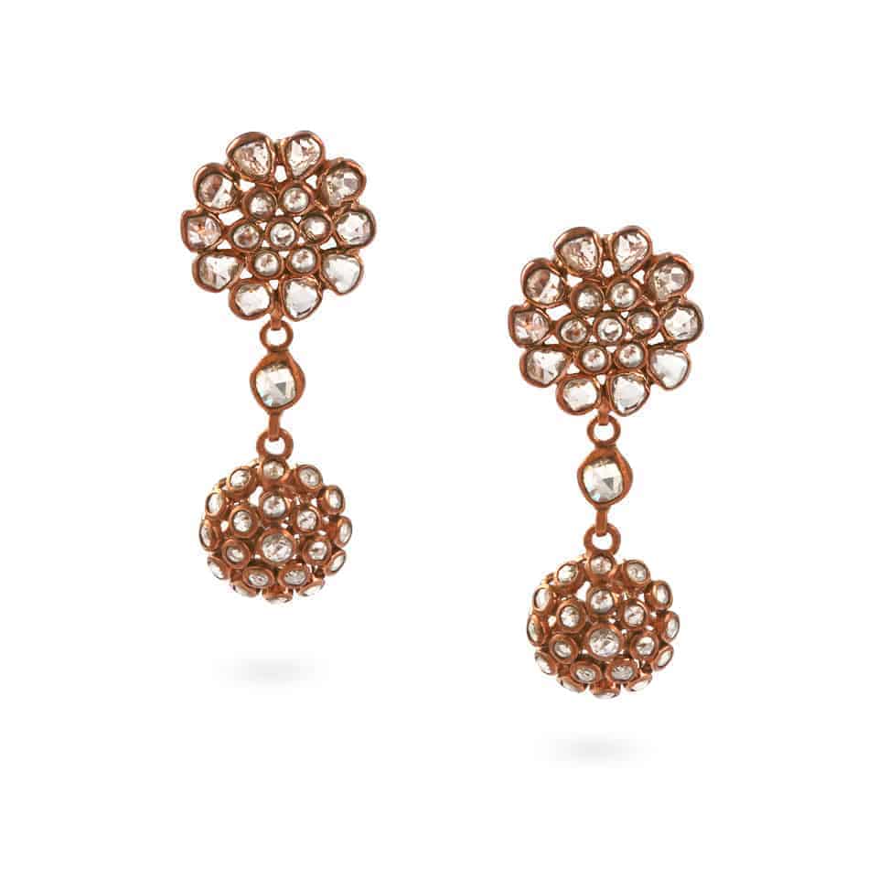 Diya 18ct Uncut Polki Diamond Earrings 23763 - Diya 18ct Uncut Polki Diamond Earrings