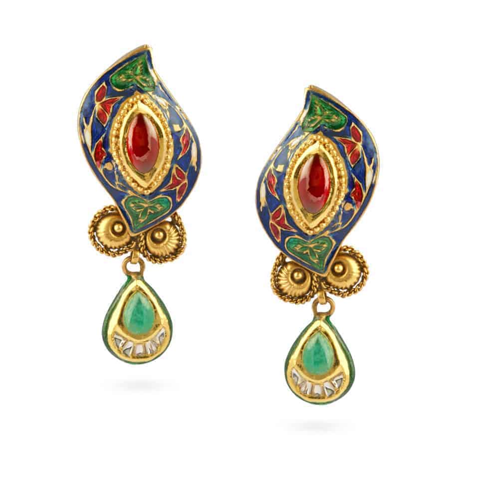 22ct Enamel Earrings 21216 - 22ct Enamel Earrings