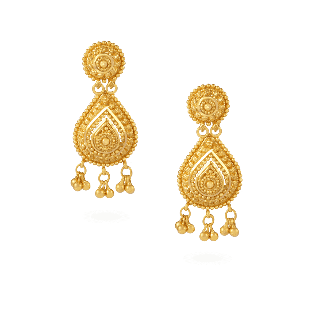 Jali 22ct Gold Filigree Earrings 21287 - Jali 22ct Gold Filigree Earrings