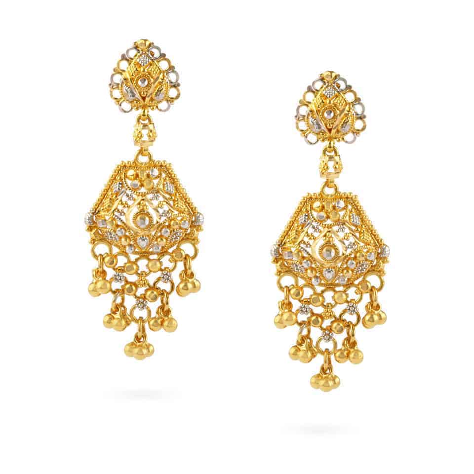 Jali 22ct Gold Filigree Earrings 21683 - Jali 22ct Gold Filigree Earrings