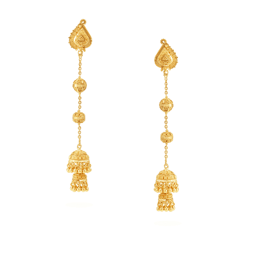 Jali 22ct Gold Jumka Earring 30228, 30233, 30239 - Jali 22ct Gold Jumka Earring