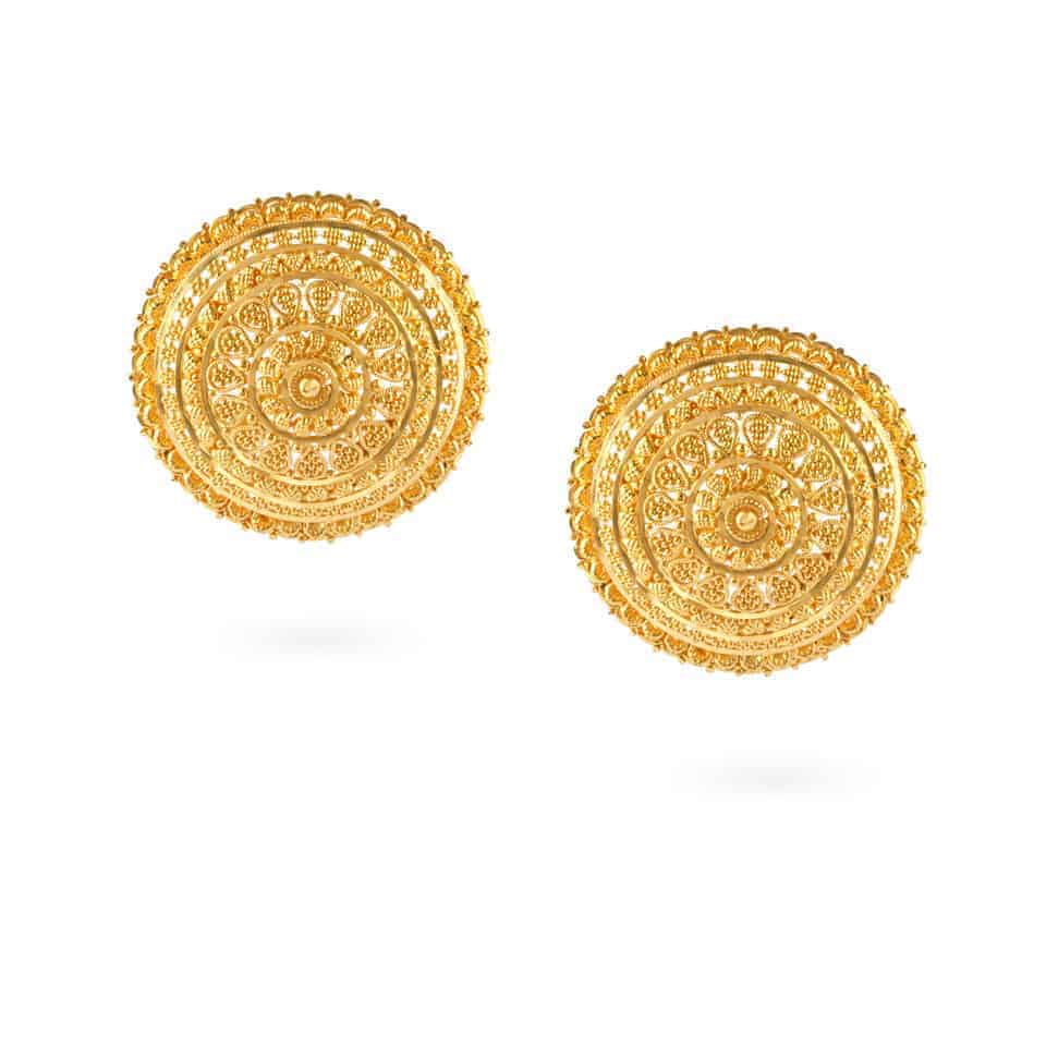 Jali 22ct Gold Filigree Earrings 24476 - Jali 22ct Gold Filigree Earrings