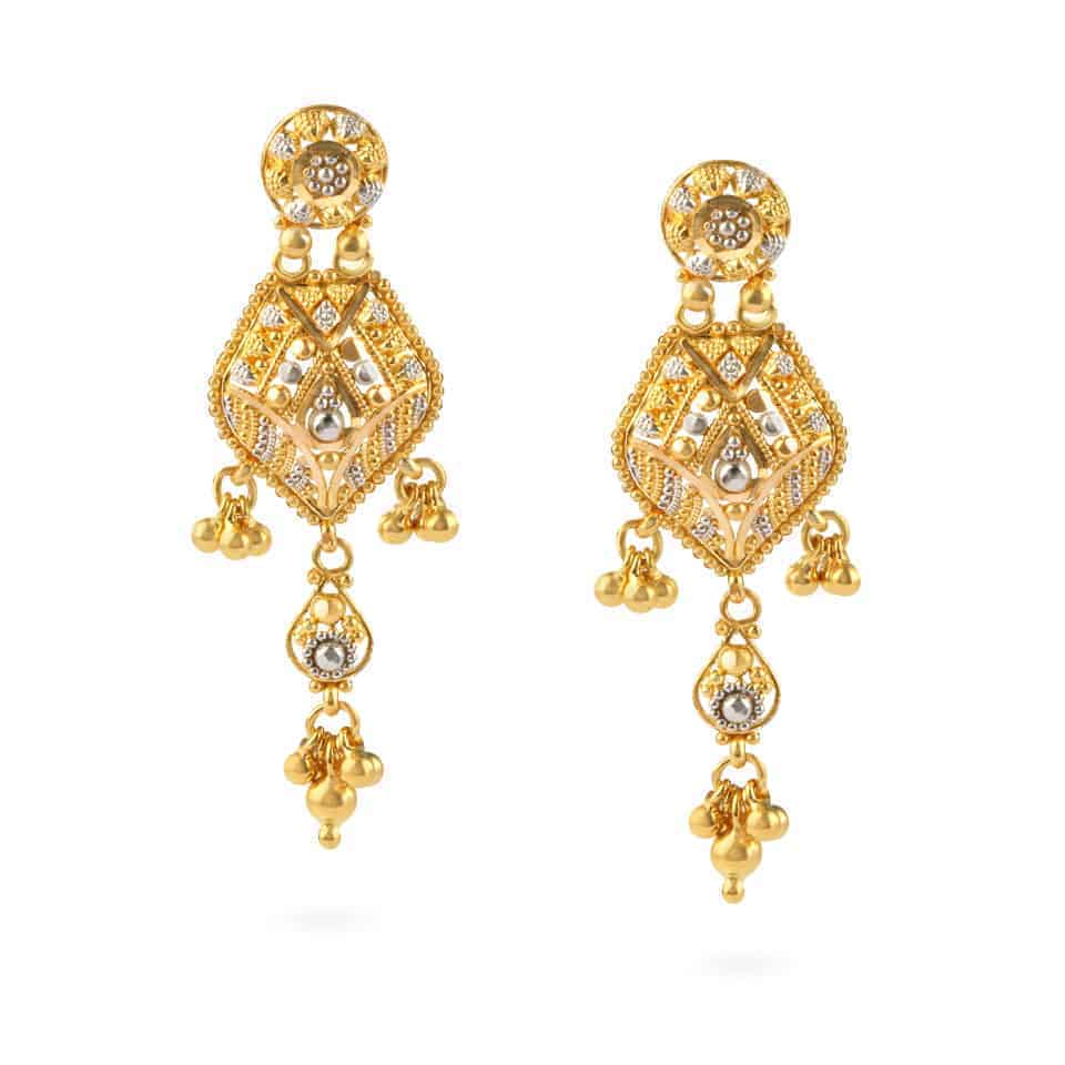 Jali 22ct Gold Filigree Earrings 22762 - Jali 22ct Gold Filigree Earrings