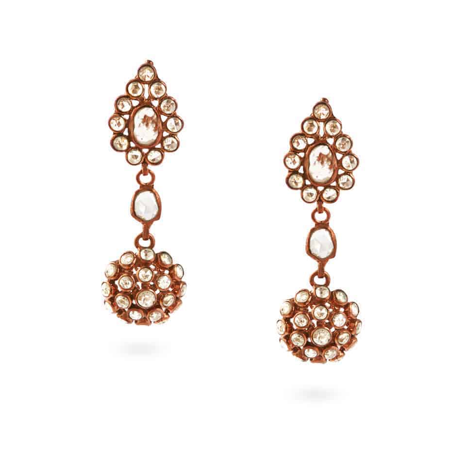 Diya 18ct Uncut Polki Diamond Earrings 23760 - Diya 18ct Uncut Polki Diamond Earrings