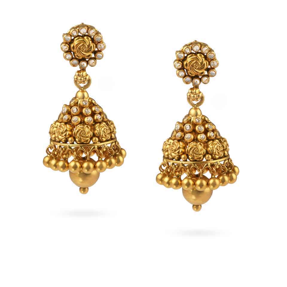22ct Polki Stone Earrings 27087 - 22ct Polki Stone Earrings