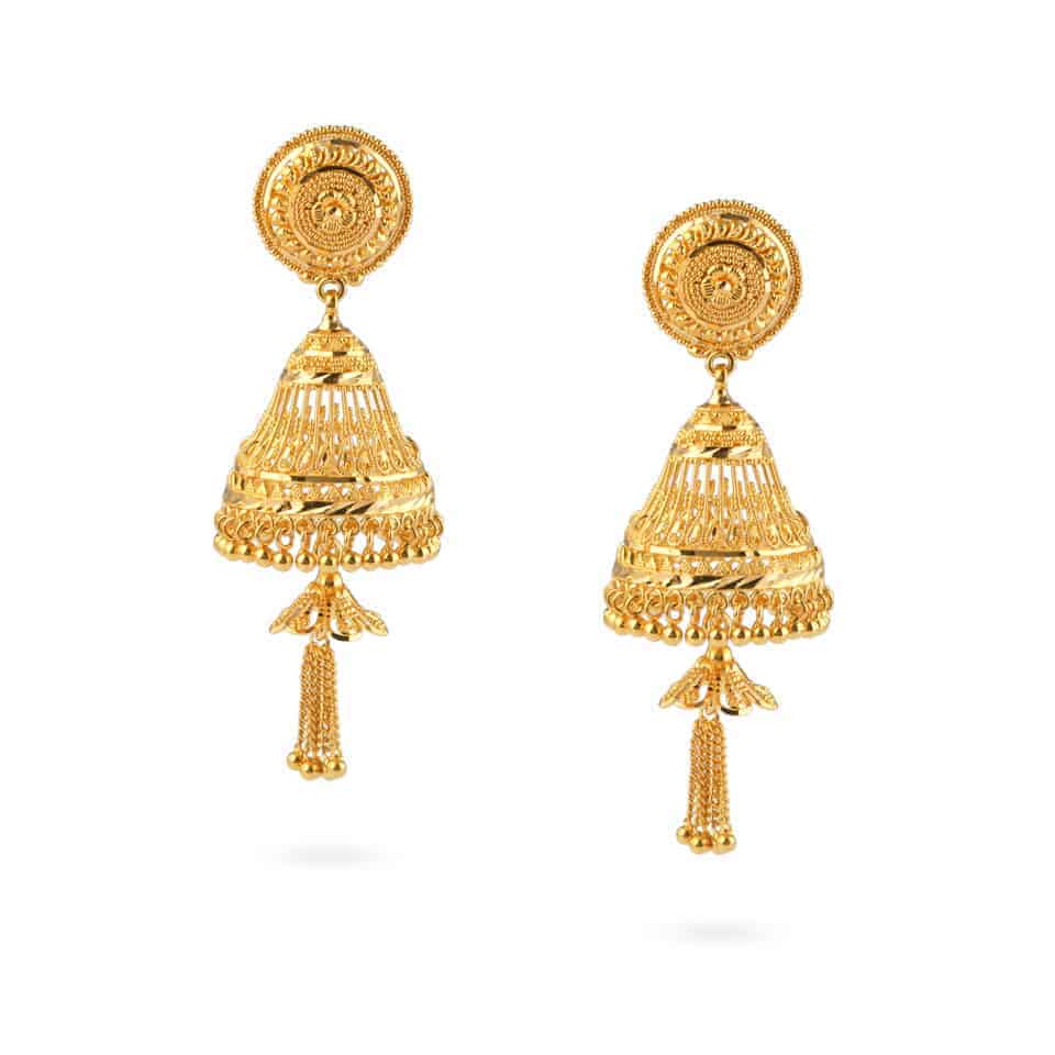 Jali 22ct Gold Filigree Earrings 24464 - Jali 22ct Gold Filigree Earrings