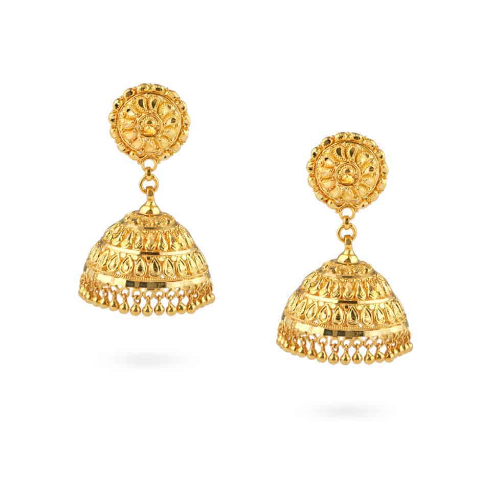 Jali 22ct Gold Filigree Earrings 24465 - Jali 22ct Gold Filigree Earrings