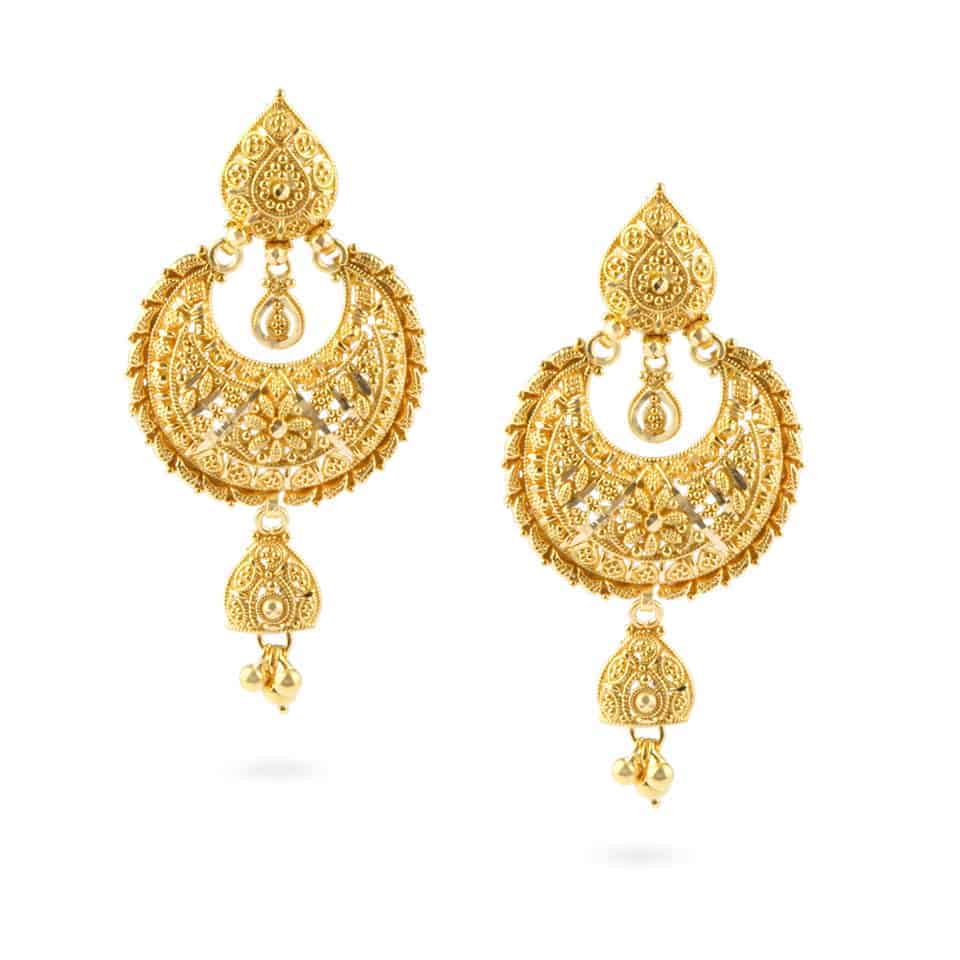 Jali 22ct Gold Filigree Earrings 24980 - Jali 22ct Gold Filigree Earrings