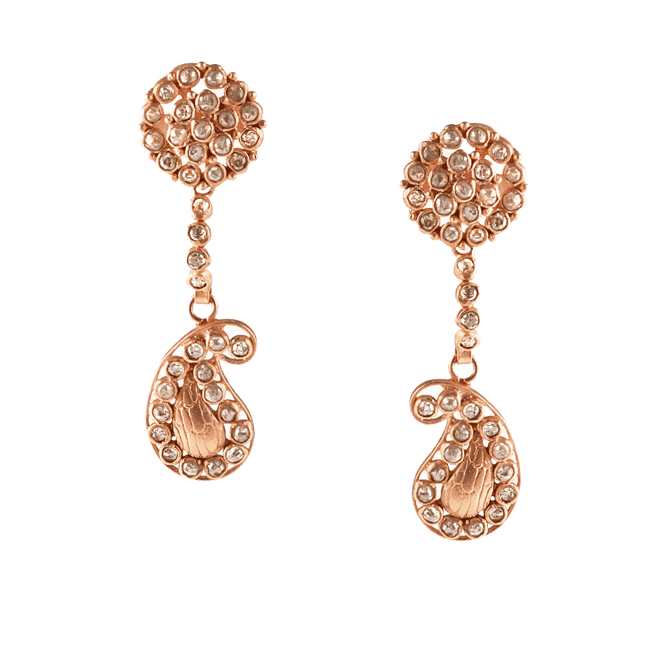 Diya 22ct Uncut Polki Diamond Earrings 23701 - Diya 22ct Uncut Polki Diamond Earrings