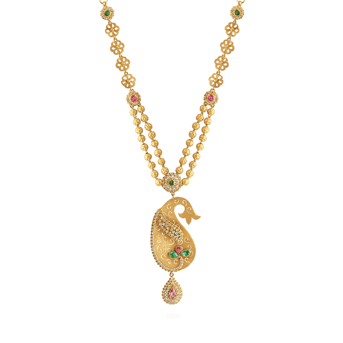 22ct Gold Peacock Jali Necklace 22793 - 22ct Gold Peacock Jali Necklace
