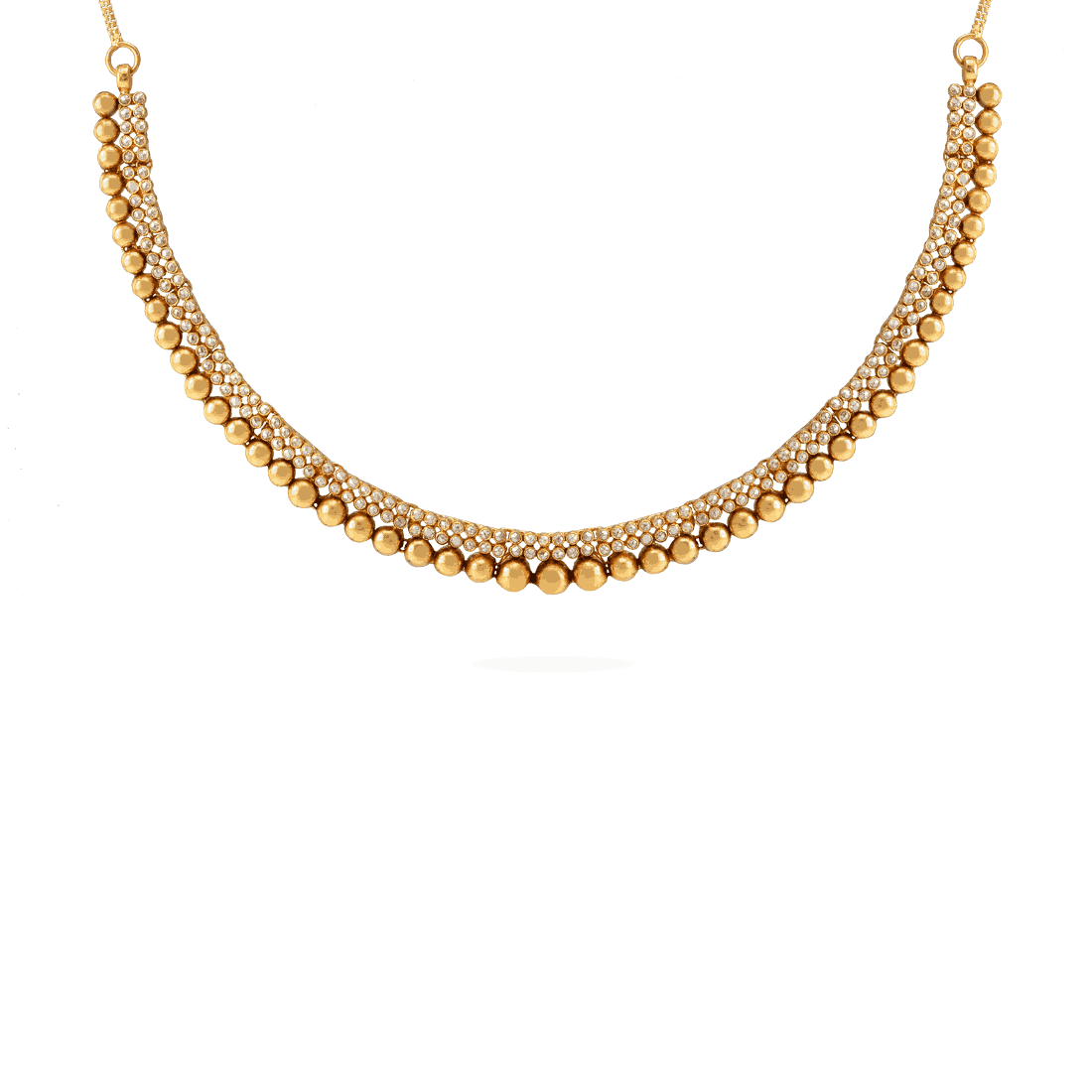 22ct Gold Kundan Umbrella Necklace 23093 - 22ct Gold Kundan Umbrella Necklace
