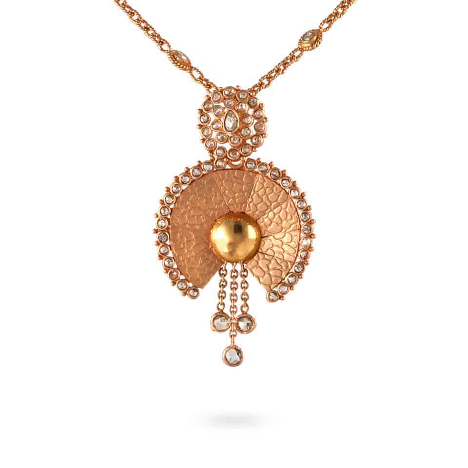 Anusha 22ct Uncut Polki Diamond Pendant and chain set 23679, 23683 - Anusha 22ct Uncut Polki Diamond Pendant and chain set