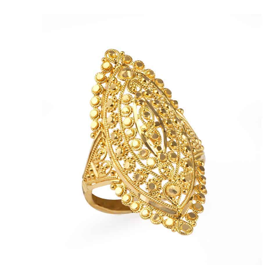 Jali 22ct Gold Filigree Ring 24580 - Jali 22ct Gold Filigree Ring