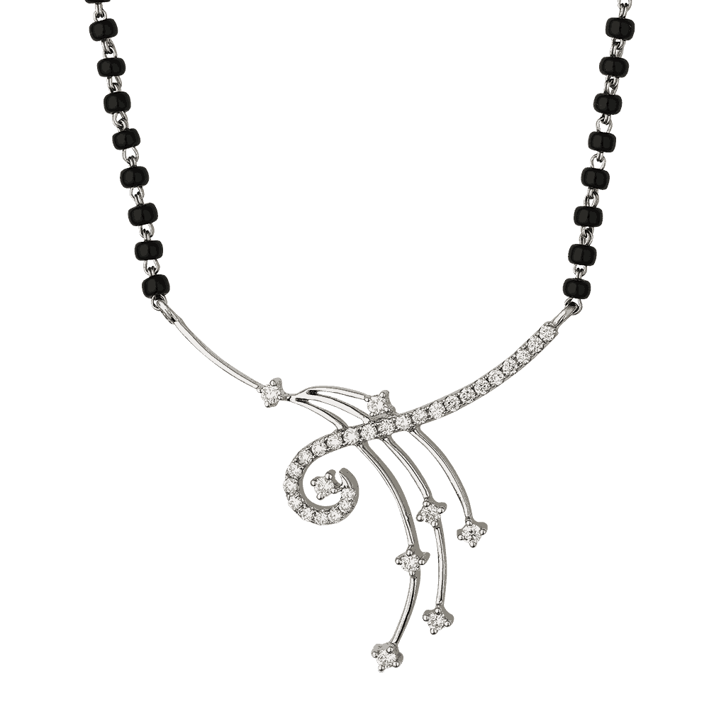 18ct White Gold Diamond Mangalsutra 22888 - 18ct White Gold Diamond Mangalsutra