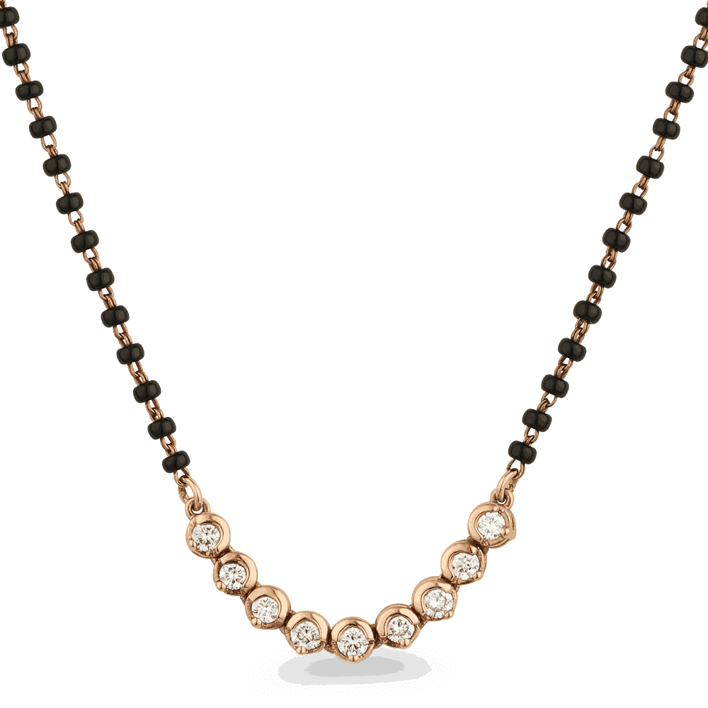 Rose gold shop diamond mangalsutra