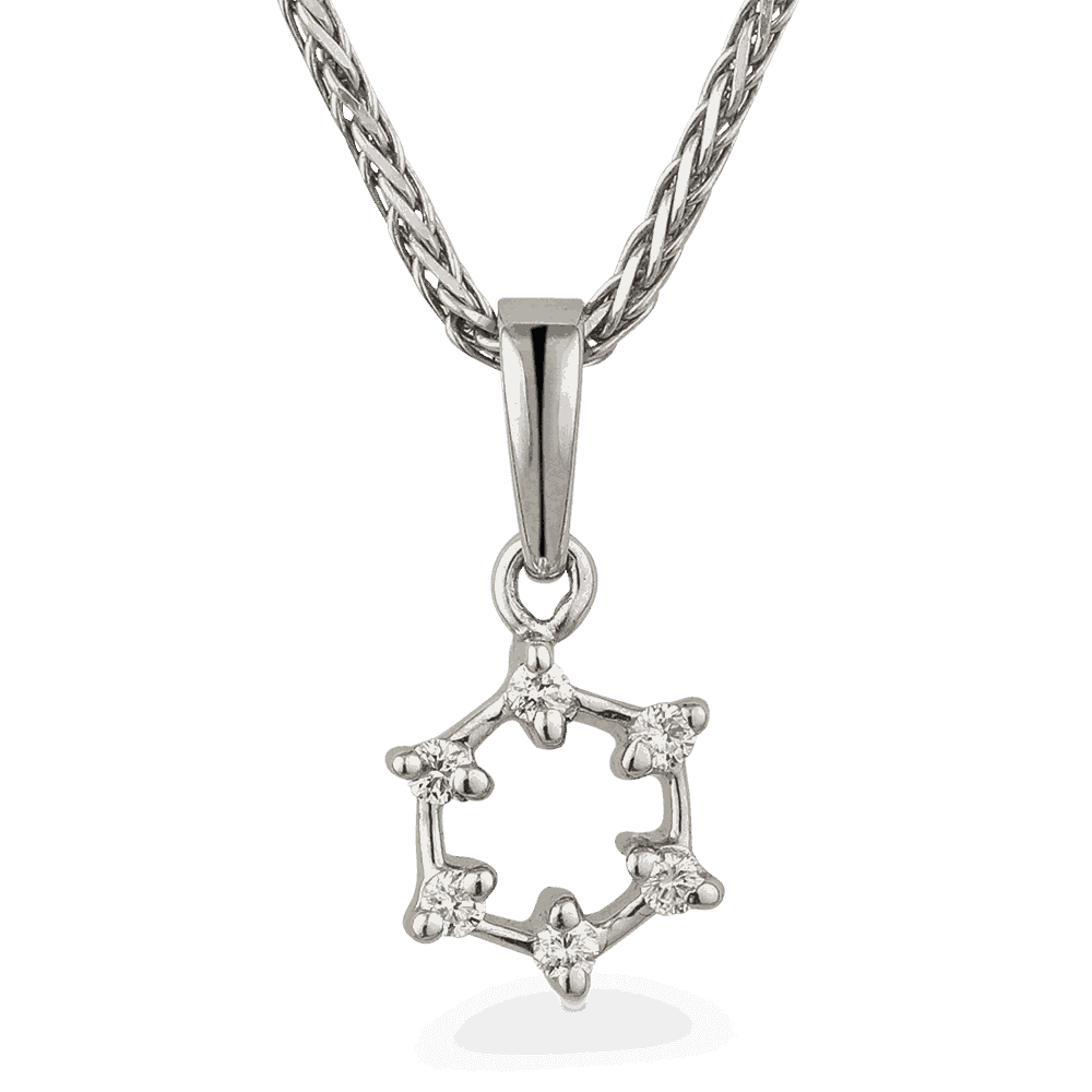 18ct White Gold Diamond Pendant 7130 - 18ct White Gold Diamond Pendant