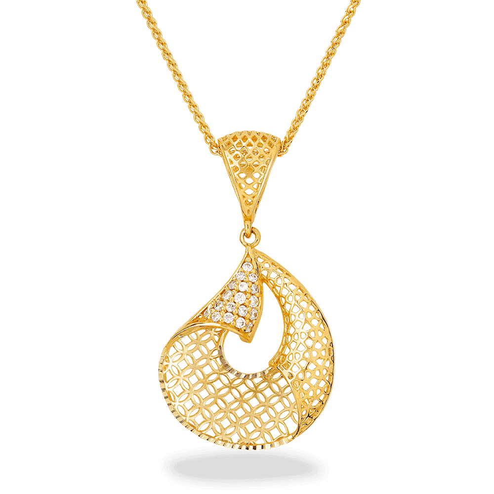 22ct Gold CZ Pendant - 22ct Gold CZ Pendant