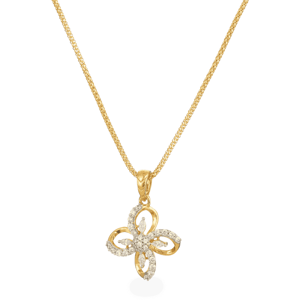 22ct Gold Flower Pendant - £180.00 (SKU:26554)