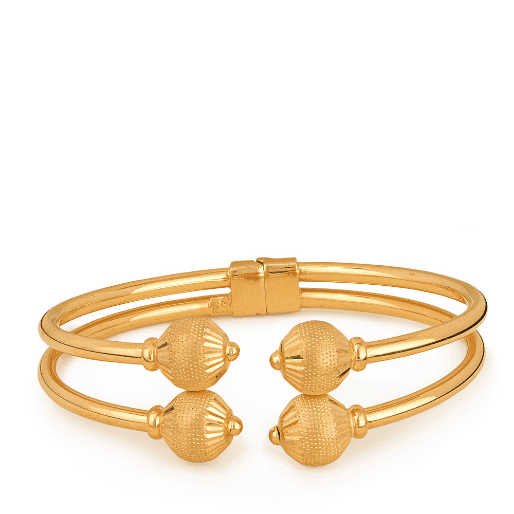 22ct Gold Dancing Ball Bangle 20690 - 22ct Gold Dancing Ball Bangle