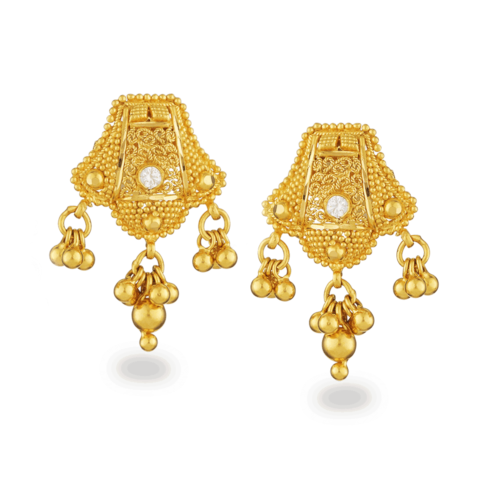 22ct Gold Filigree Earrings 16583 - 22ct Gold Filigree Earrings