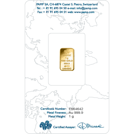 1.0 Gram Fine Gold Bar in 24ct