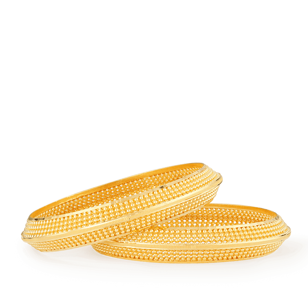 22ct Gold Jali Kada Bangles 27134 - 22ct Gold Jali Kada Bangles