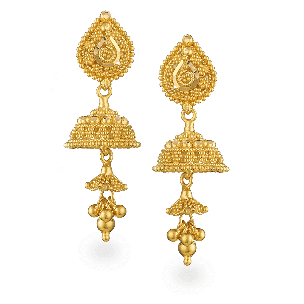 22ct Gold Filigree Earrings - £570.00.00 (SKU:24327)