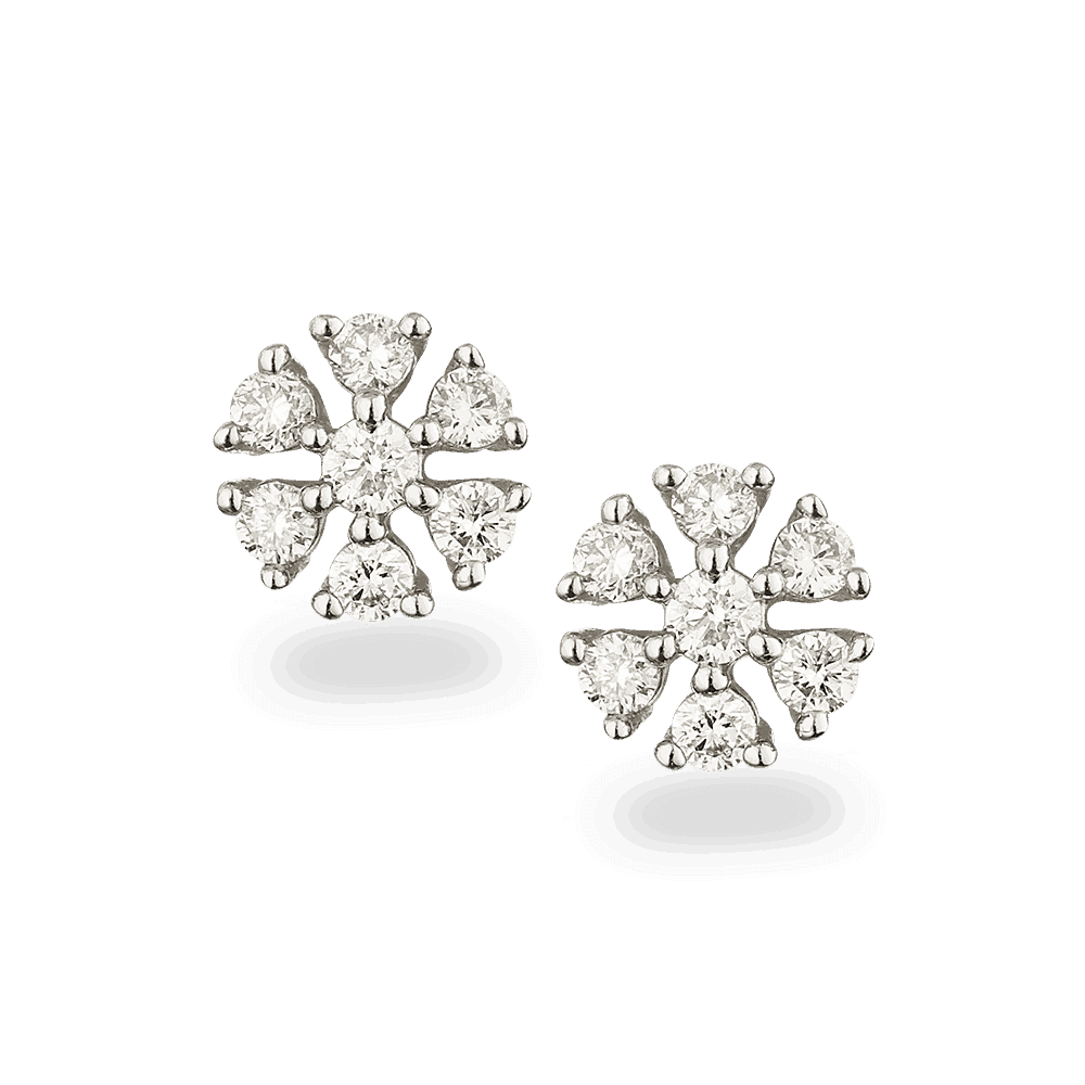 18ct Diamond Cluster Earstud - 18ct Diamond Cluster Earstud