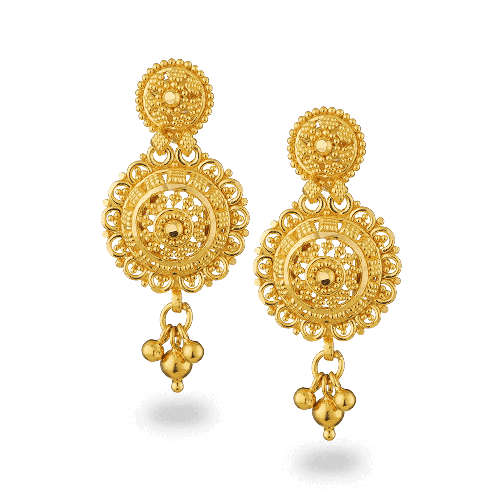 22ct Gold Filigree Earrings - 22ct Gold Filigree Earrings
