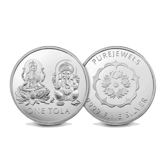 PureJewels' Lakshmi & Ganesh Silver Tola - PureJewels' Lakshmi & Ganesh Silver Tola
