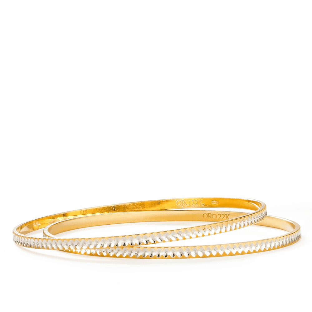 22ct Gold Bangles Rhodium Plated 27137,27138 - 22ct Gold Bangles Rhodium Plated