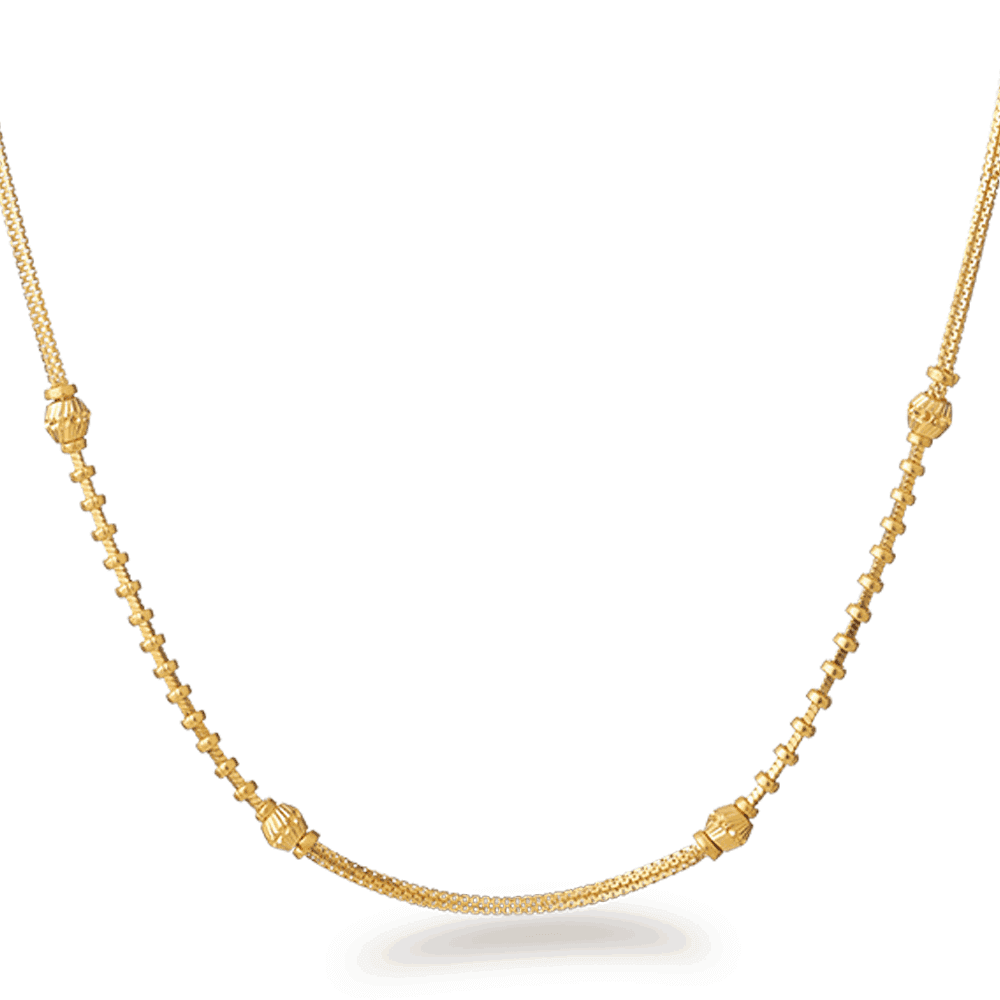 22ct Gold Beaded Bridal Chain 18 Inches 26893 - 22ct Gold Beaded Bridal Chain 18 Inches