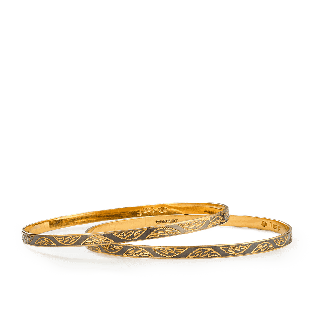 Rhodium plated clearance gold bangles