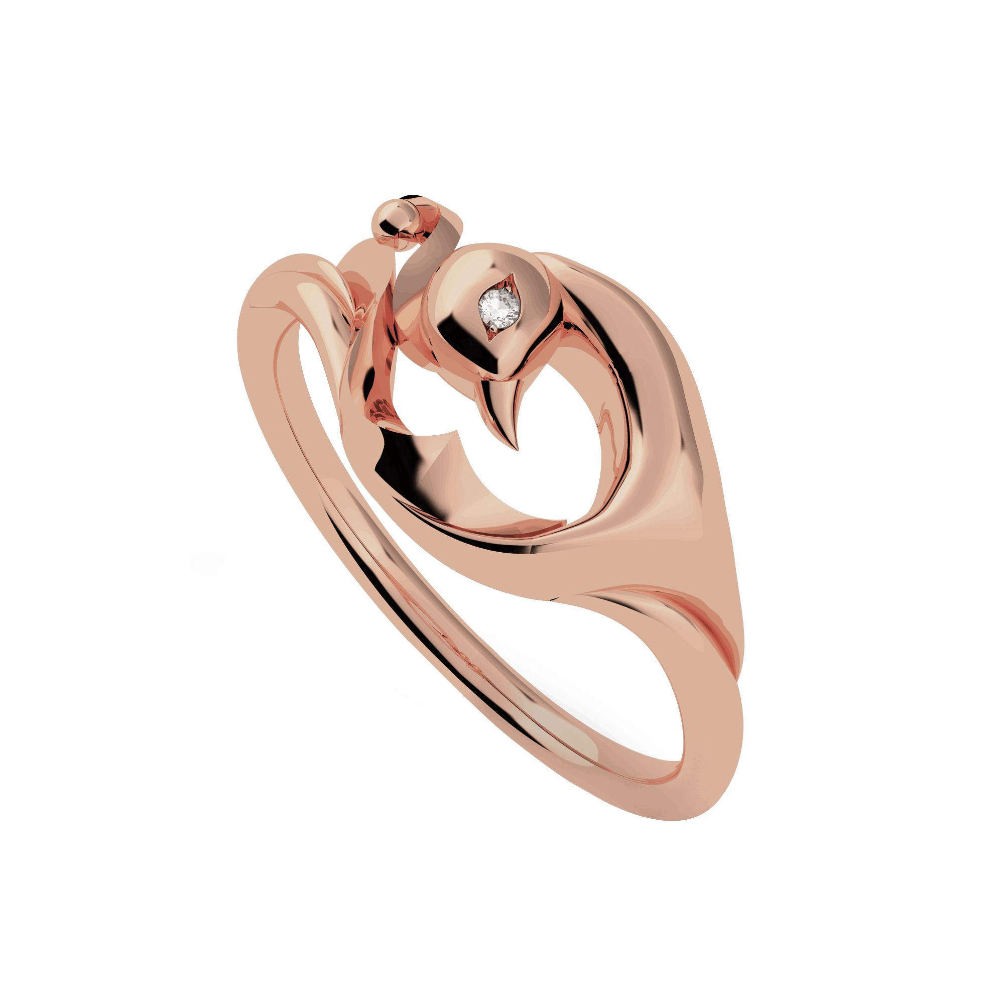Vinyasa Peacock Ring in Natural White Gold VINRNG001 - Vinyasa Peacock Ring in Natural White Gold