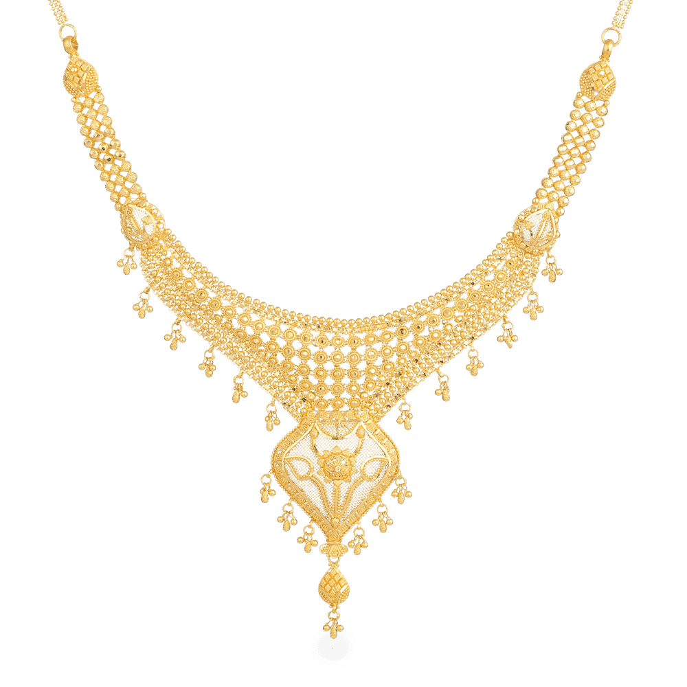 Jali 22ct Gold Filigree Necklace - Jali 22ct Gold Filigree Necklace