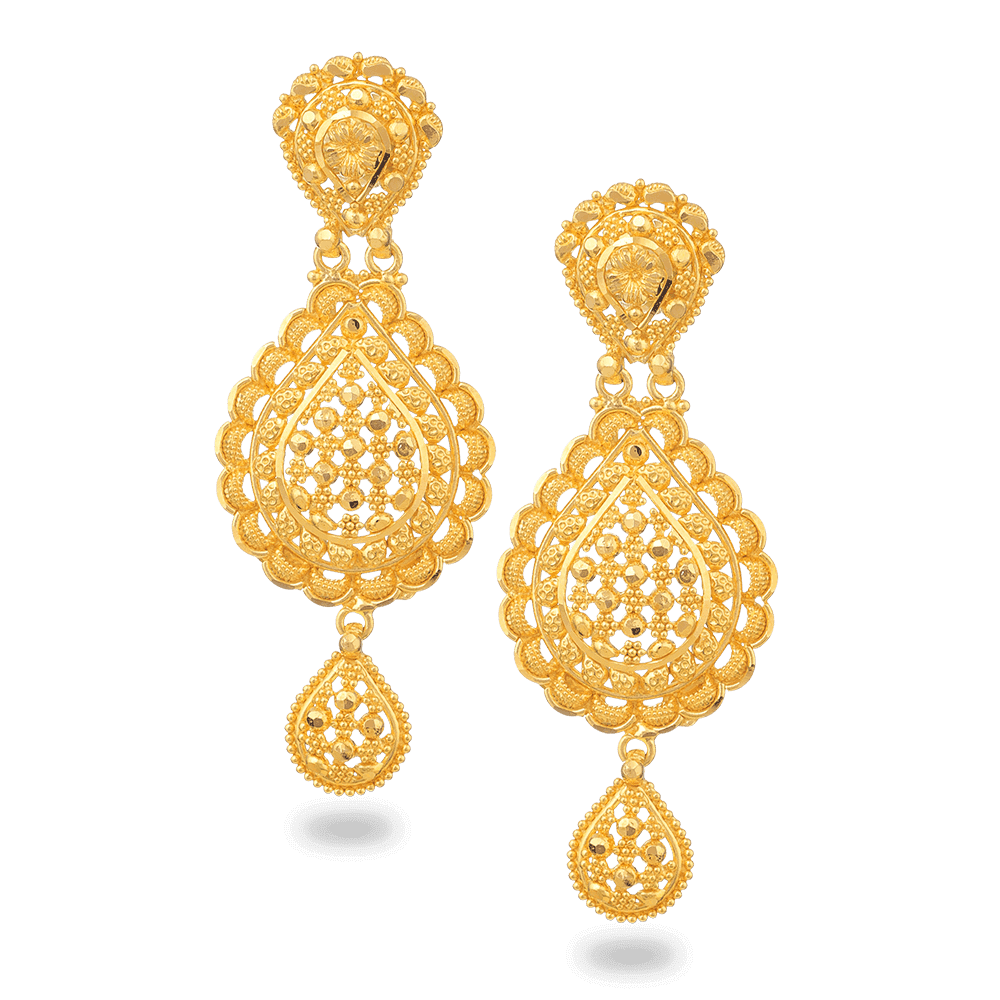 Jali 22ct Gold Filigree Earring - £620.00.00 (SKU:26575)