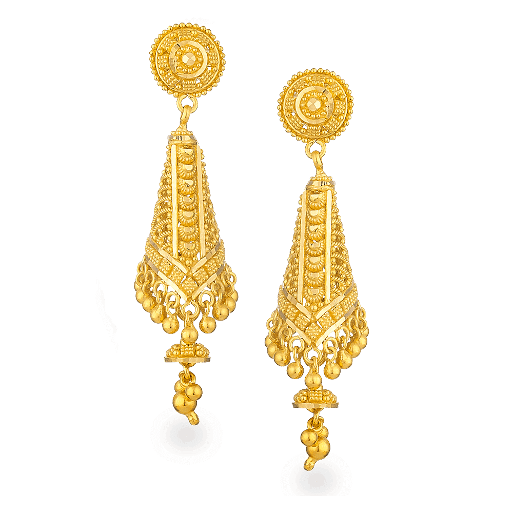 Jali 22ct Gold Filigree Earring 26880 - Jali 22ct Gold Filigree Earring
