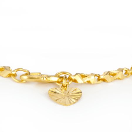 22ct Gold Heart charm Bracelet