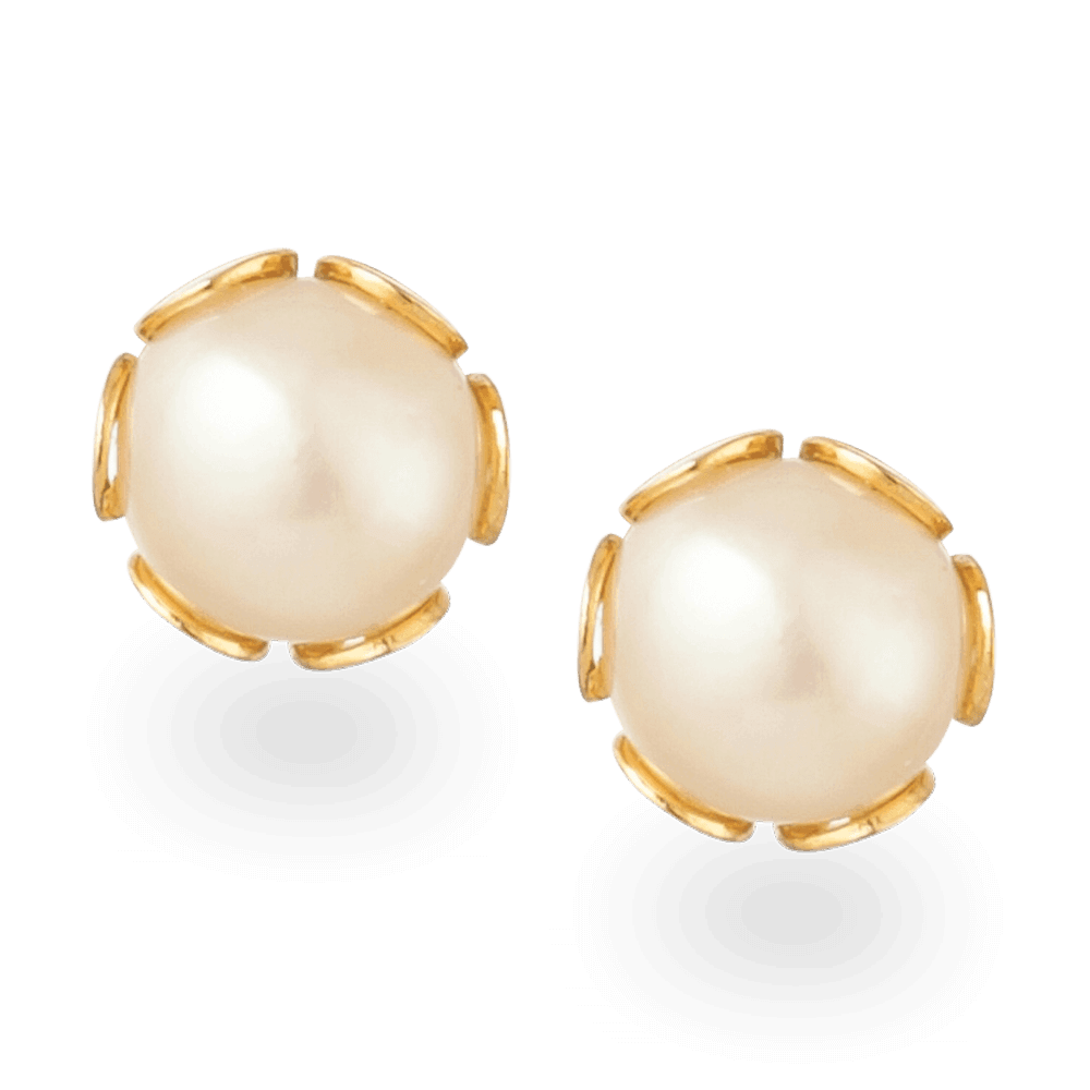 22ct Gold Pearl Ear Stud Earrings 26061 - 22ct Gold Pearl Ear Stud Earrings