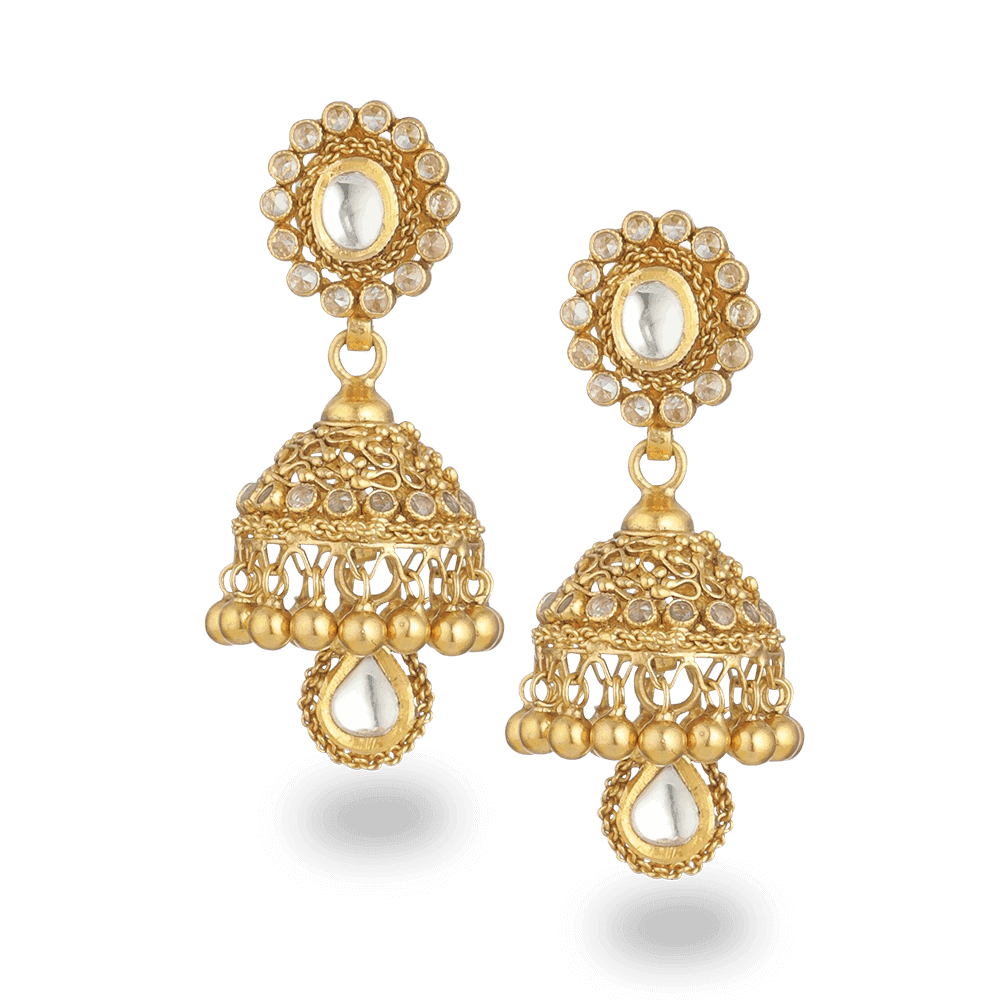 22ct Gold Armari Jhumka Earrings - £1385.00.00 (SKU:27567)